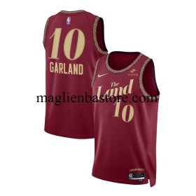 Maglia NBA Cleveland Cavaliers Darius Garland 10 Nike 2023-2024 City Edition Rosso Swingman - Uomo